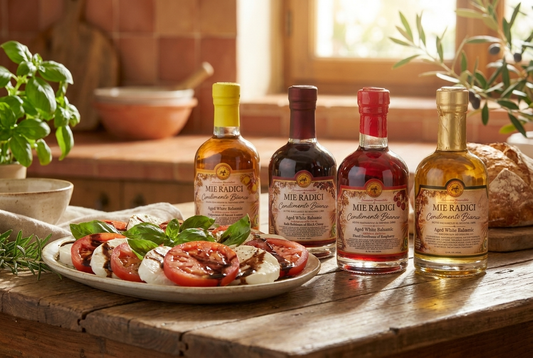 Aged White Balsamic Condiment with Natural Infusions