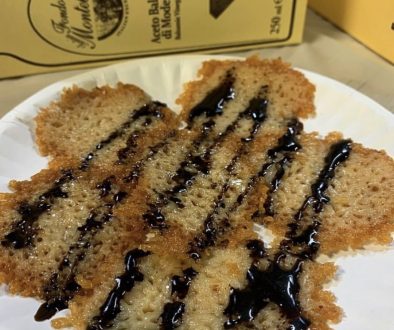 Parmesan Crisps with Balsamic Drizzle