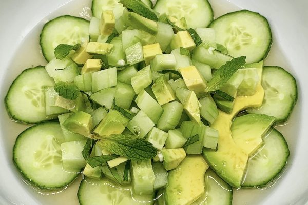 Cucumber Avocado Salad with Aged White Balsamic